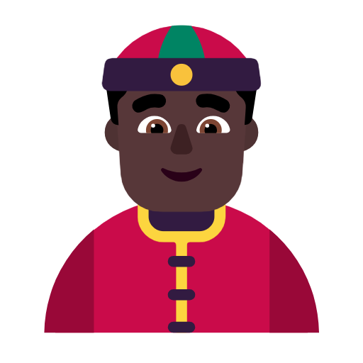 Man With Gua Pi Mao: Dark Skin Tone on Microsoft Fluent