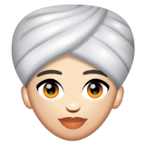 Woman Wearing Turban: Light Skin Tone on WhatsApp