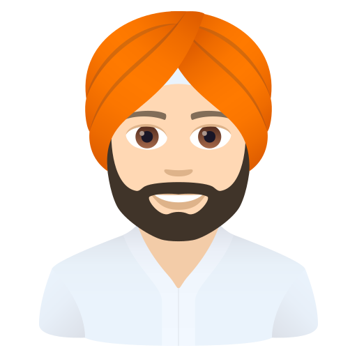 Man Wearing Turban: Light Skin Tone on JoyPixels