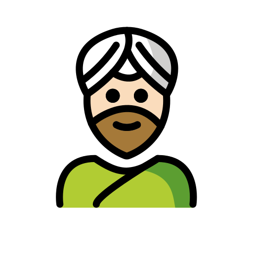 Man Wearing Turban: Light Skin Tone on OpenMoji