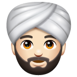 Man Wearing Turban: Light Skin Tone on WhatsApp
