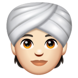 Man With Turban: Light Skin Tone on WhatsApp