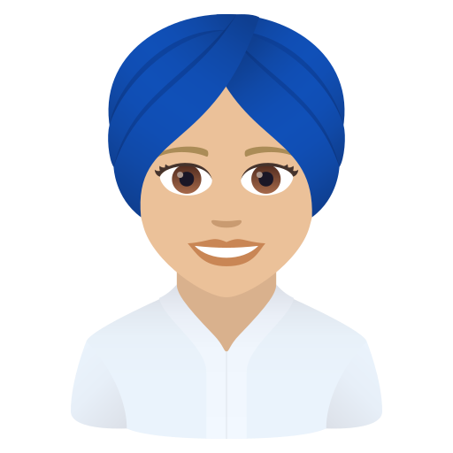 Woman Wearing Turban: Medium-Light Skin Tone on JoyPixels