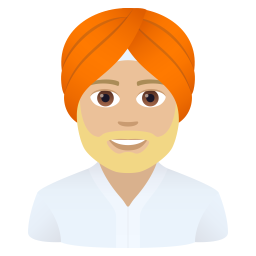 Man Wearing Turban: Medium-Light Skin Tone on JoyPixels