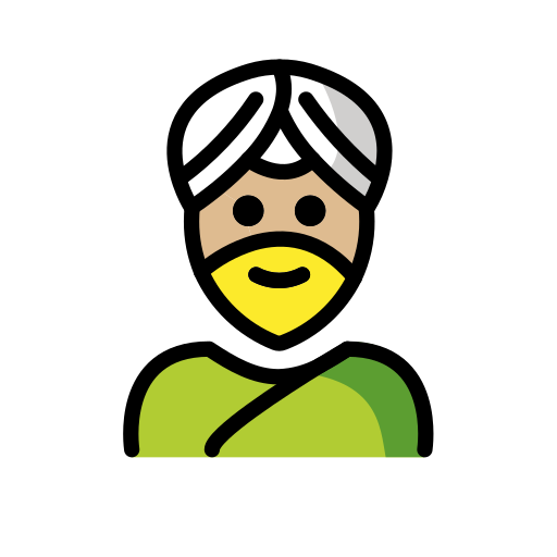 Man Wearing Turban: Medium-Light Skin Tone on OpenMoji