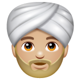 Man Wearing Turban: Medium-Light Skin Tone on WhatsApp