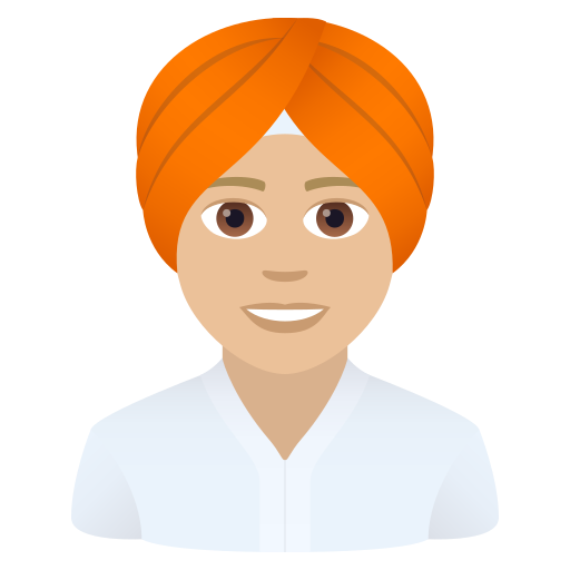 Man With Turban: Medium-Light Skin Tone on JoyPixels