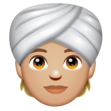 Man With Turban: Medium-Light Skin Tone on WhatsApp
