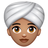 Woman Wearing Turban: Medium Skin Tone on WhatsApp