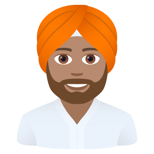 Man Wearing Turban: Medium Skin Tone on JoyPixels