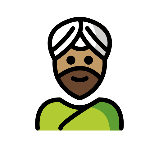 Man Wearing Turban: Medium Skin Tone on OpenMoji