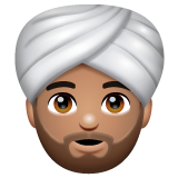 Man Wearing Turban: Medium Skin Tone on WhatsApp