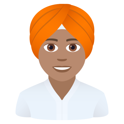 Man With Turban: Medium Skin Tone on JoyPixels