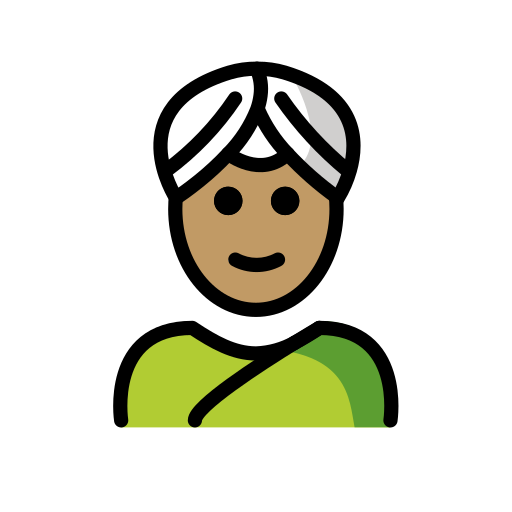Man With Turban: Medium Skin Tone on OpenMoji