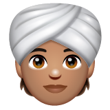 Man With Turban: Medium Skin Tone on WhatsApp