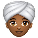 Woman Wearing Turban: Medium-Dark Skin Tone on WhatsApp