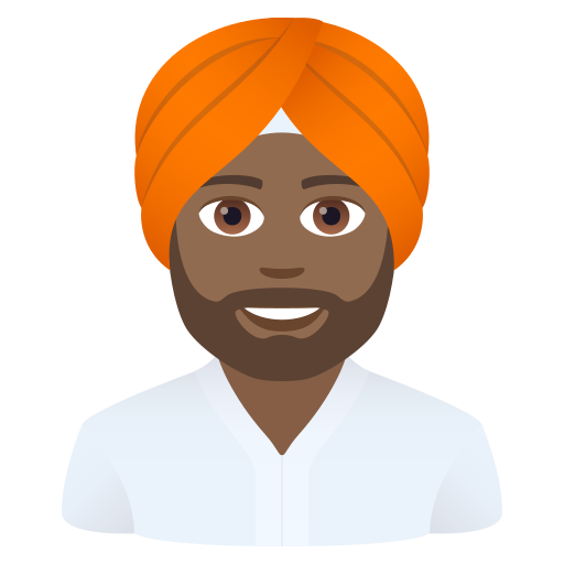 Man Wearing Turban: Medium-Dark Skin Tone on JoyPixels