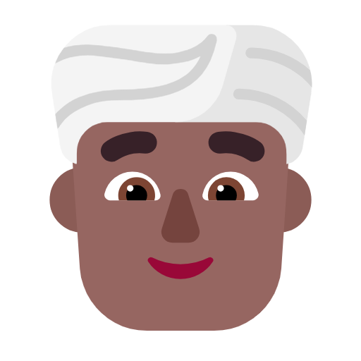 Man Wearing Turban: Medium-Dark Skin Tone on Microsoft Fluent