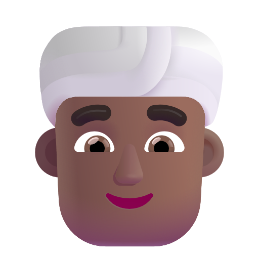 Man Wearing Turban: Medium-Dark Skin Tone on Microsoft 3D
