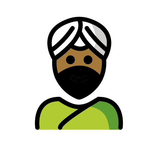 Man Wearing Turban: Medium-Dark Skin Tone on OpenMoji
