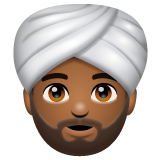 Man Wearing Turban: Medium-Dark Skin Tone on WhatsApp