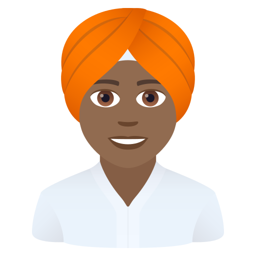 Man With Turban: Medium-Dark Skin Tone on JoyPixels