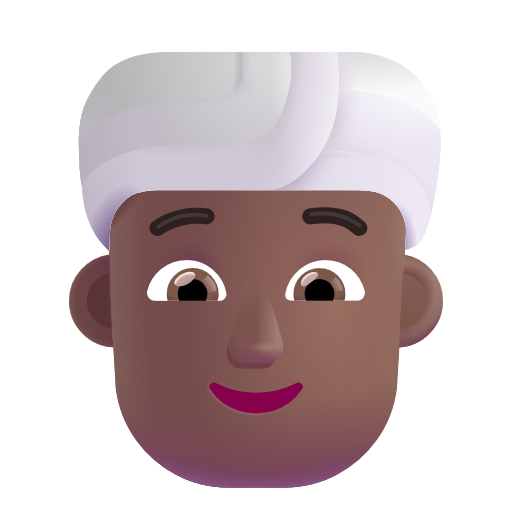 Man With Turban: Medium-Dark Skin Tone on Microsoft 3D