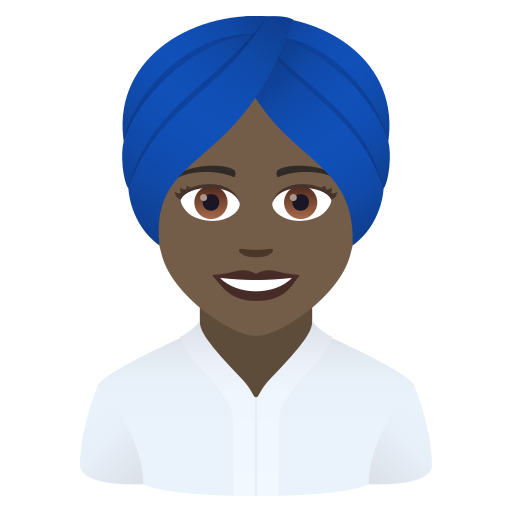 Woman Wearing Turban: Dark Skin Tone on JoyPixels