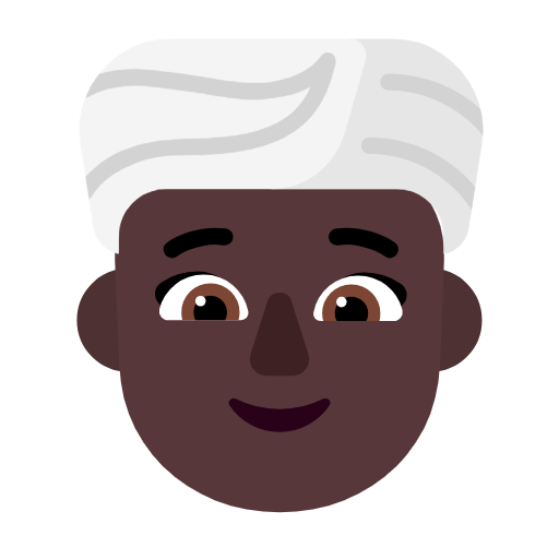 Woman Wearing Turban: Dark Skin Tone on Microsoft Fluent