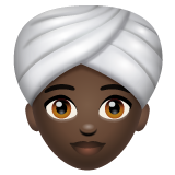 Woman Wearing Turban: Dark Skin Tone on WhatsApp