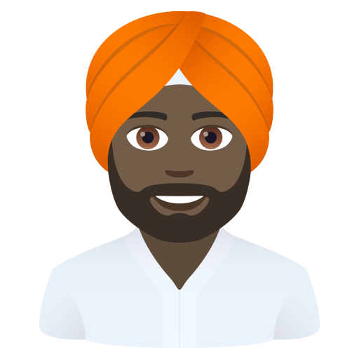 Man Wearing Turban: Dark Skin Tone on JoyPixels