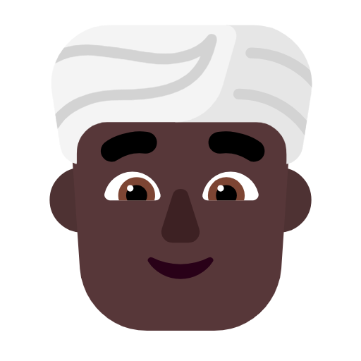 Man Wearing Turban: Dark Skin Tone on Microsoft Fluent