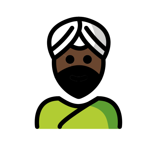 Man Wearing Turban: Dark Skin Tone on OpenMoji