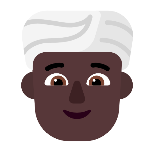 Man With Turban: Dark Skin Tone on Microsoft Fluent