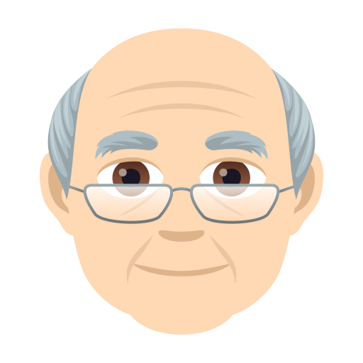Older Man: Light Skin Tone on JoyPixels