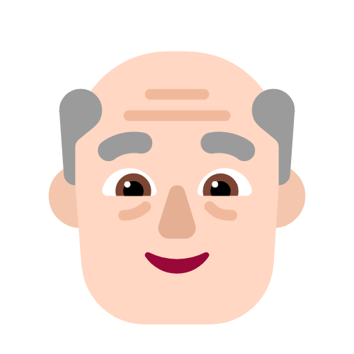 Older Man: Light Skin Tone on Microsoft Fluent