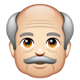 Older Man: Light Skin Tone on WhatsApp