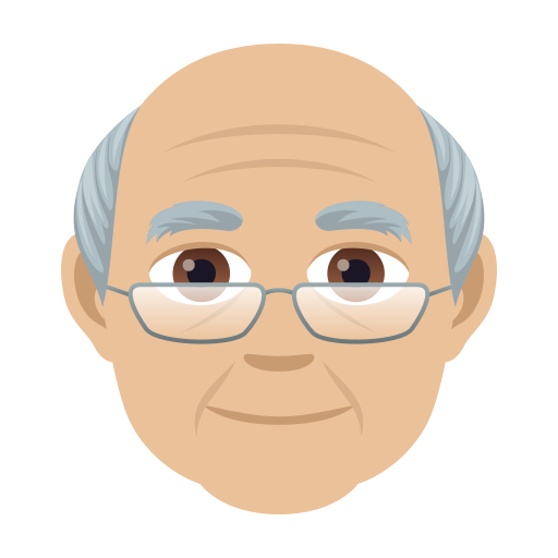 Older Man: Medium-Light Skin Tone on JoyPixels