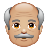 Older Man: Medium-Light Skin Tone on WhatsApp