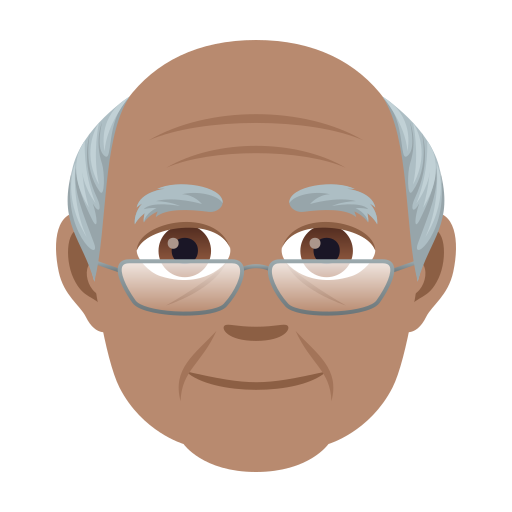 Older Man: Medium Skin Tone on JoyPixels