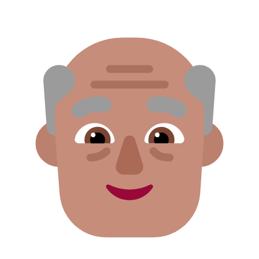 Older Man: Medium Skin Tone on Microsoft Fluent