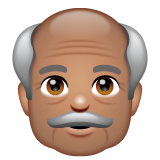Older Man: Medium Skin Tone on WhatsApp