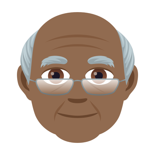 Older Man: Medium-Dark Skin Tone on JoyPixels