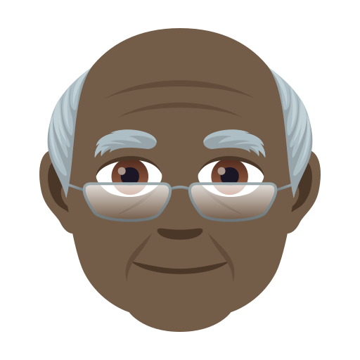 Older Man: Dark Skin Tone on JoyPixels