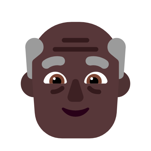 Older Man: Dark Skin Tone on Microsoft Fluent