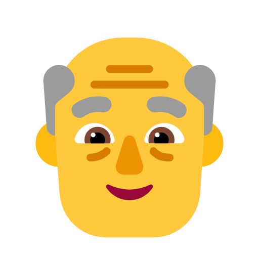Older Man on Microsoft Fluent