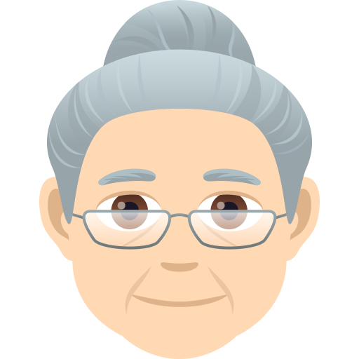 Older Woman: Light Skin Tone on JoyPixels