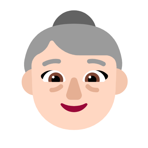 Older Woman: Light Skin Tone on Microsoft Fluent