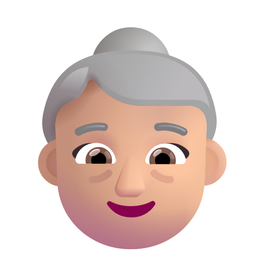 Older Woman: Medium-Light Skin Tone on Microsoft 3D