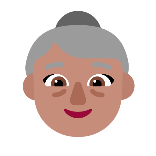 Older Woman: Medium Skin Tone on Microsoft Fluent